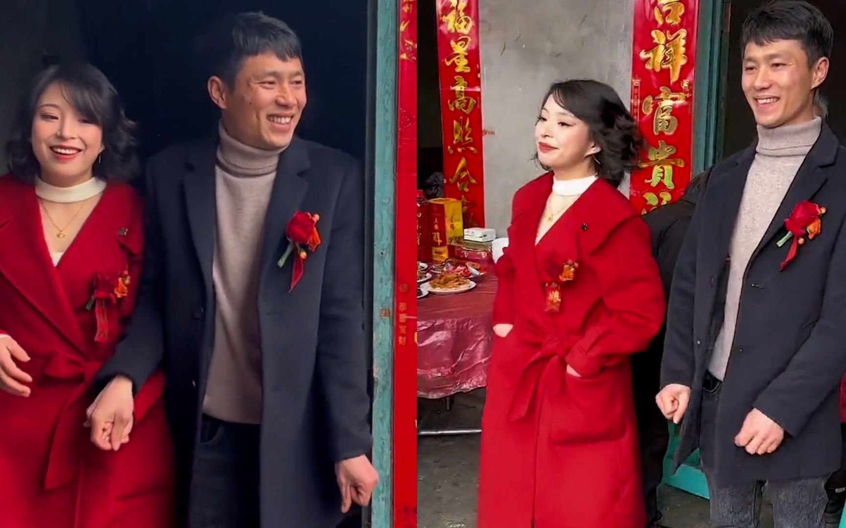 女子晒35岁哥哥结婚现场,新娘穿红衣大方得体自信漂亮:郎才女貌