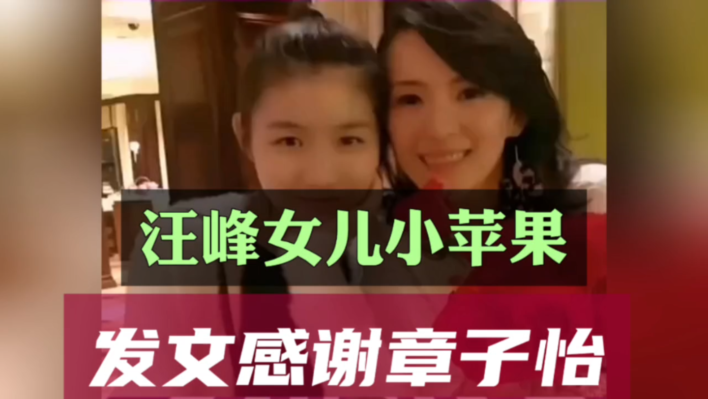 汪峰女儿小苹果发文感谢章子怡