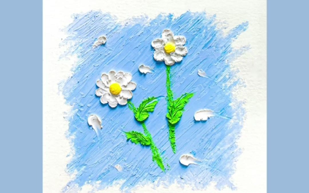 油画棒浅色小花_哔哩哔哩 (゜-゜)つロ 干杯~-bilibili