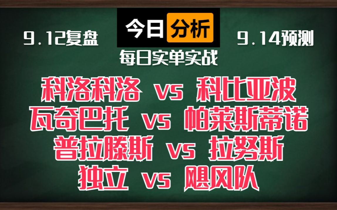 大方向三中二!!!进球数全中!!!拿捏一个比分!!!科洛科洛vs科比亚波 瓦奇巴托vs帕莱斯蒂诺 普拉滕斯vs拉努斯 独立vs飓风队哔哩哔哩bilibili