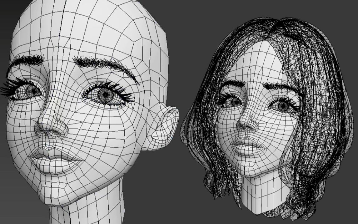 必入角色头部五官布线思路教程 零基础人物角色女性人头3dmax建模教程