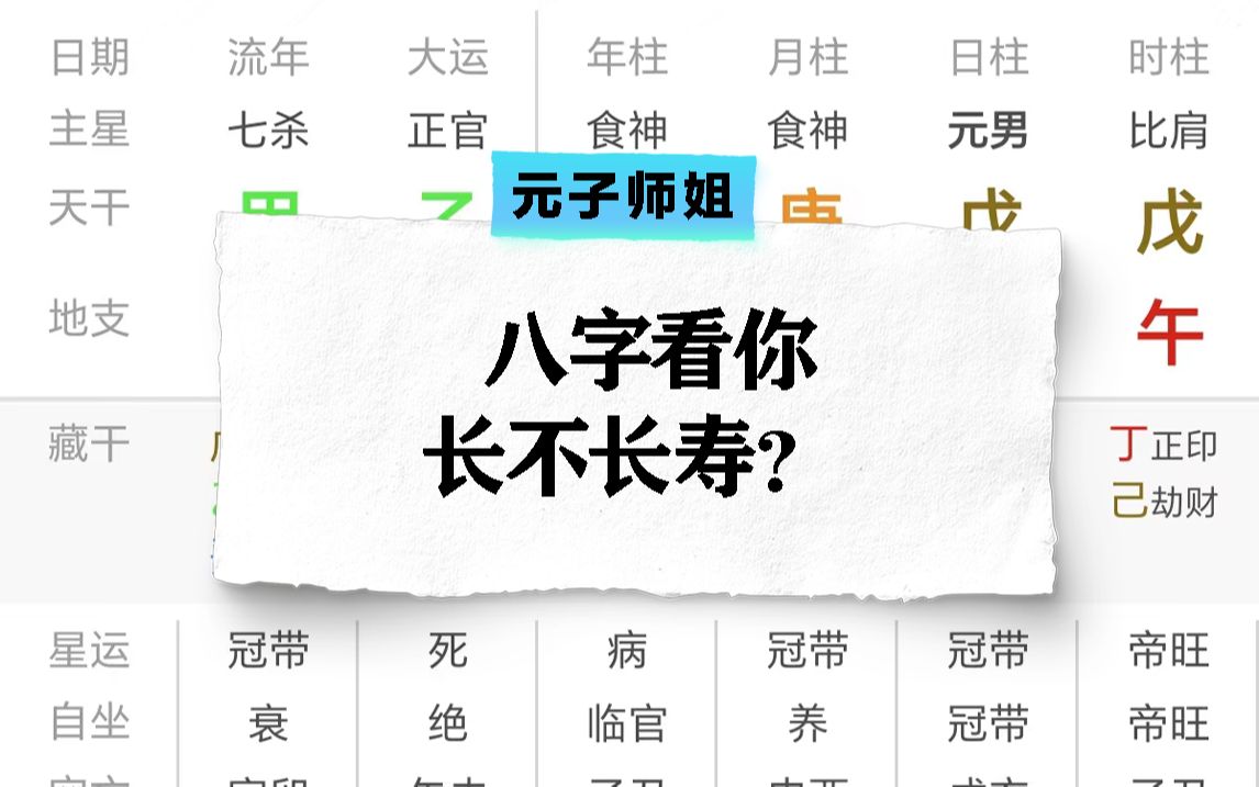 八字看你长不长寿?哔哩哔哩bilibili