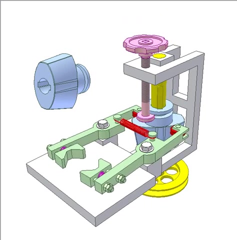 solidworks 锥形凸轮自动夹紧模型_哔哩哔哩_bilibili