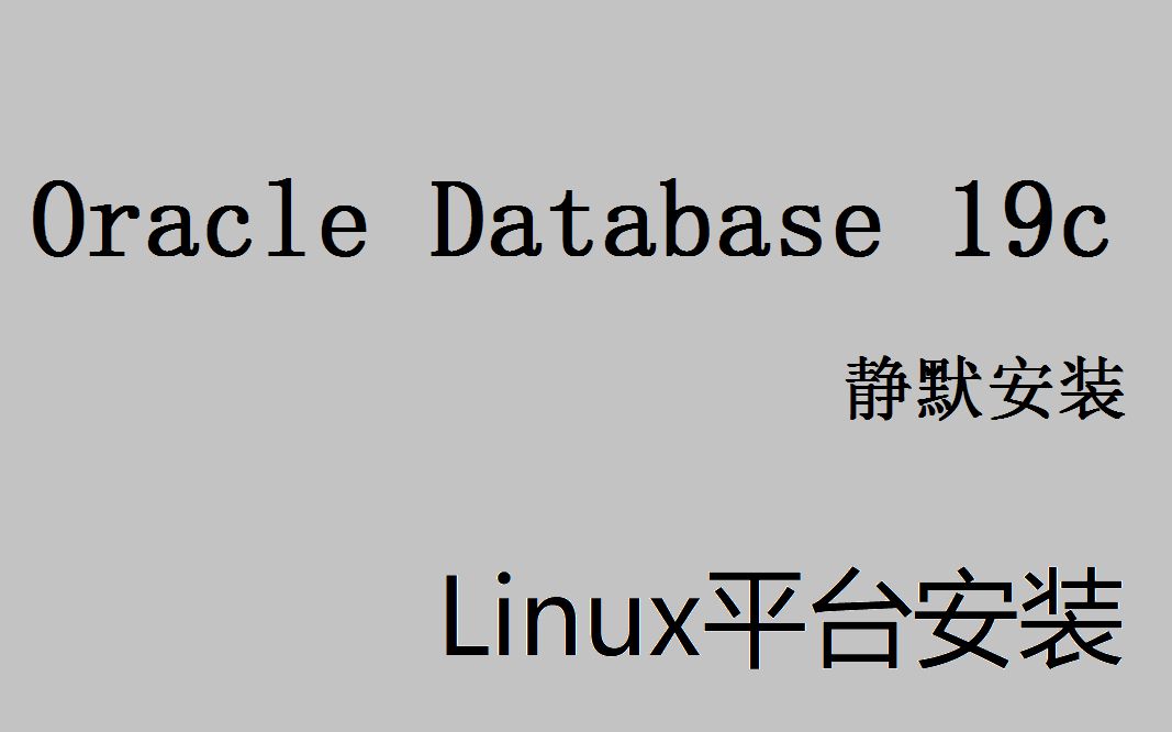 Oracle Database 19c Linux 静默安装哔哩哔哩bilibili