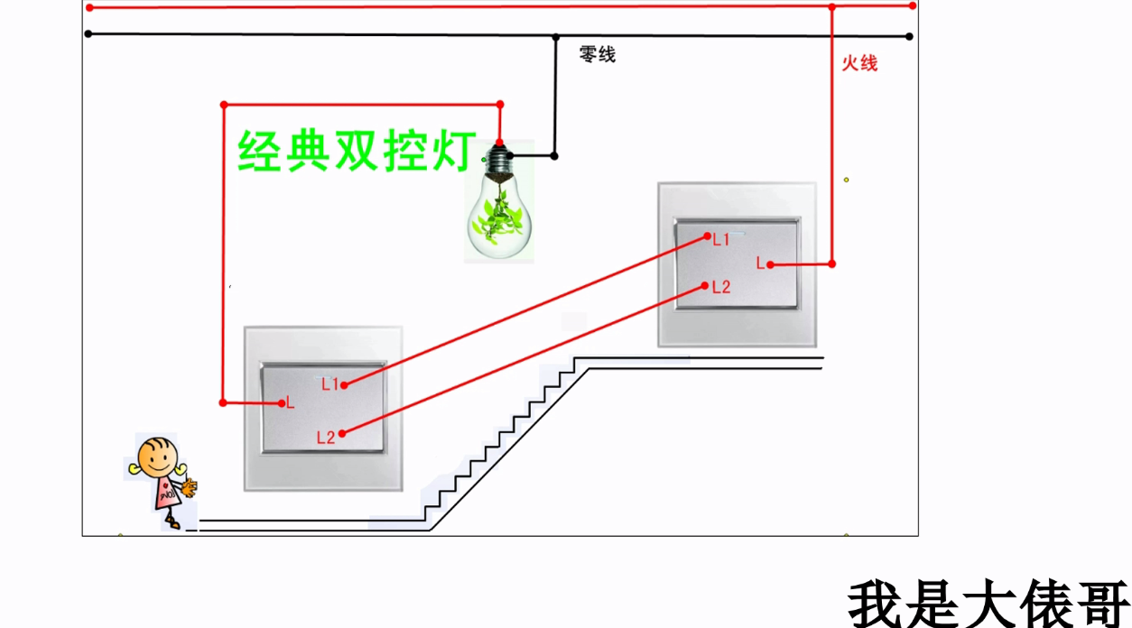 双控灯一共有3种接线方法,为什么这种接法应用的最广?哔哩哔哩bilibili