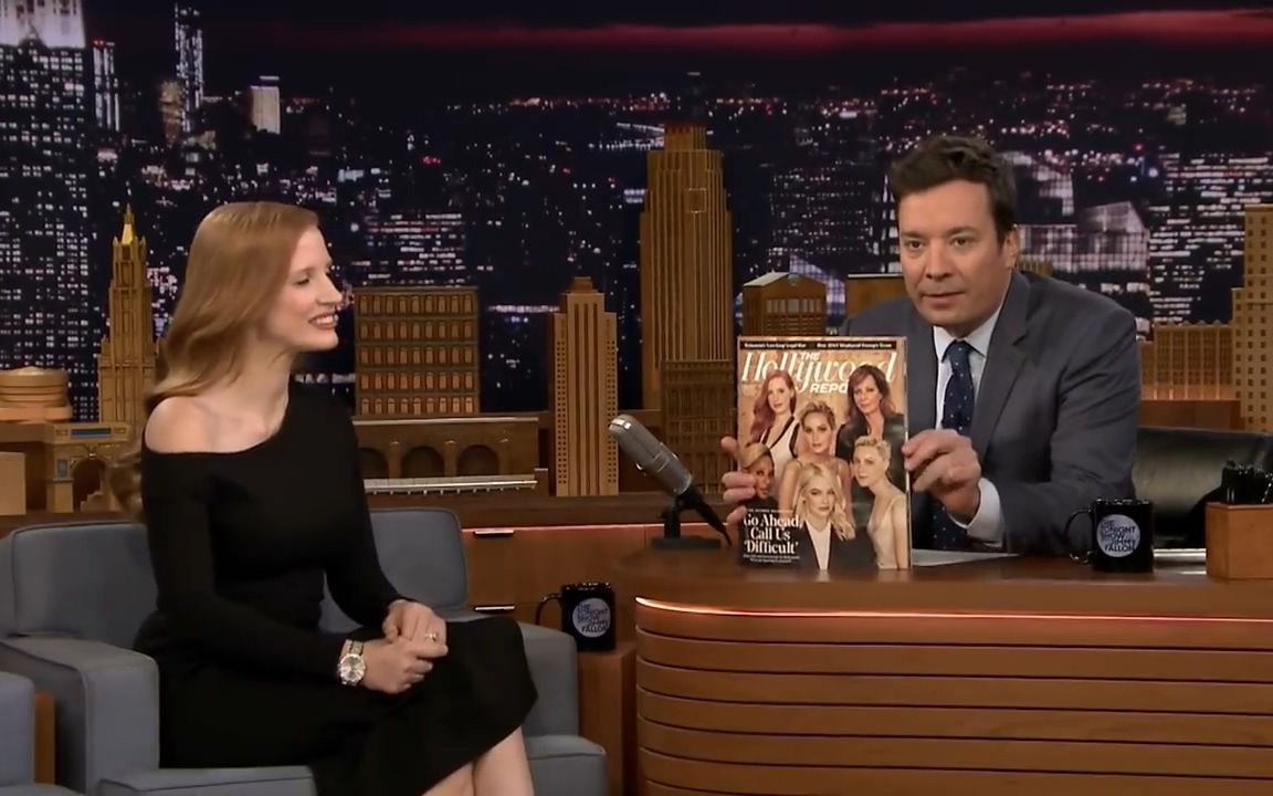 【今夜秀】杰西卡查斯坦肥伦秀谈反对好莱坞性骚扰的问题【中字】