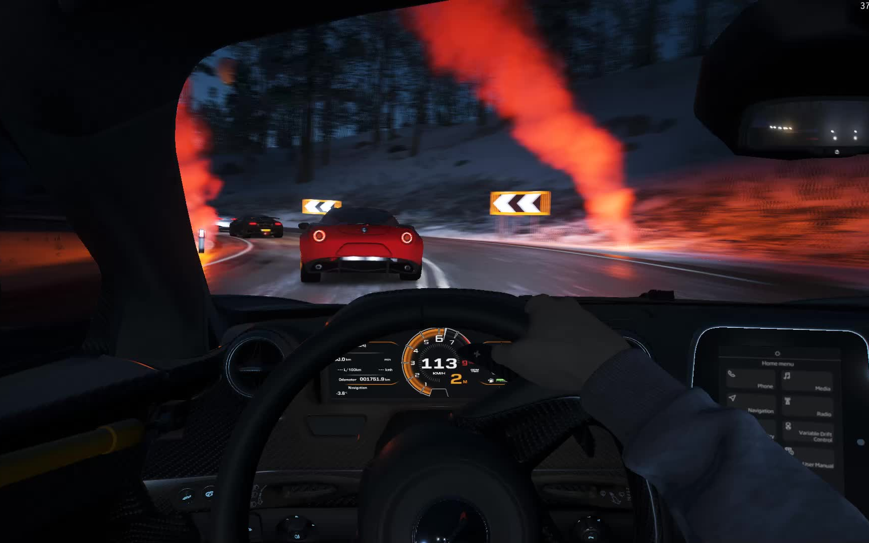 第一人称视角下的深夜飙车