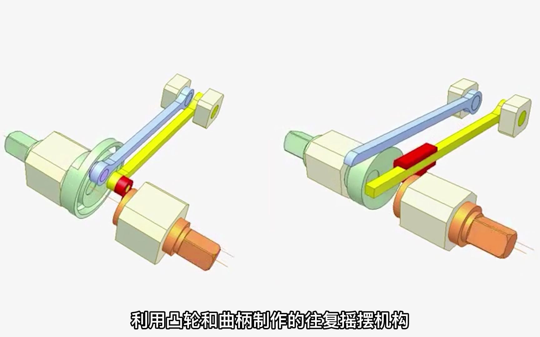 四种往复摇摆机构的对比,一样的效果,不同的方法!哔哩哔哩bilibili