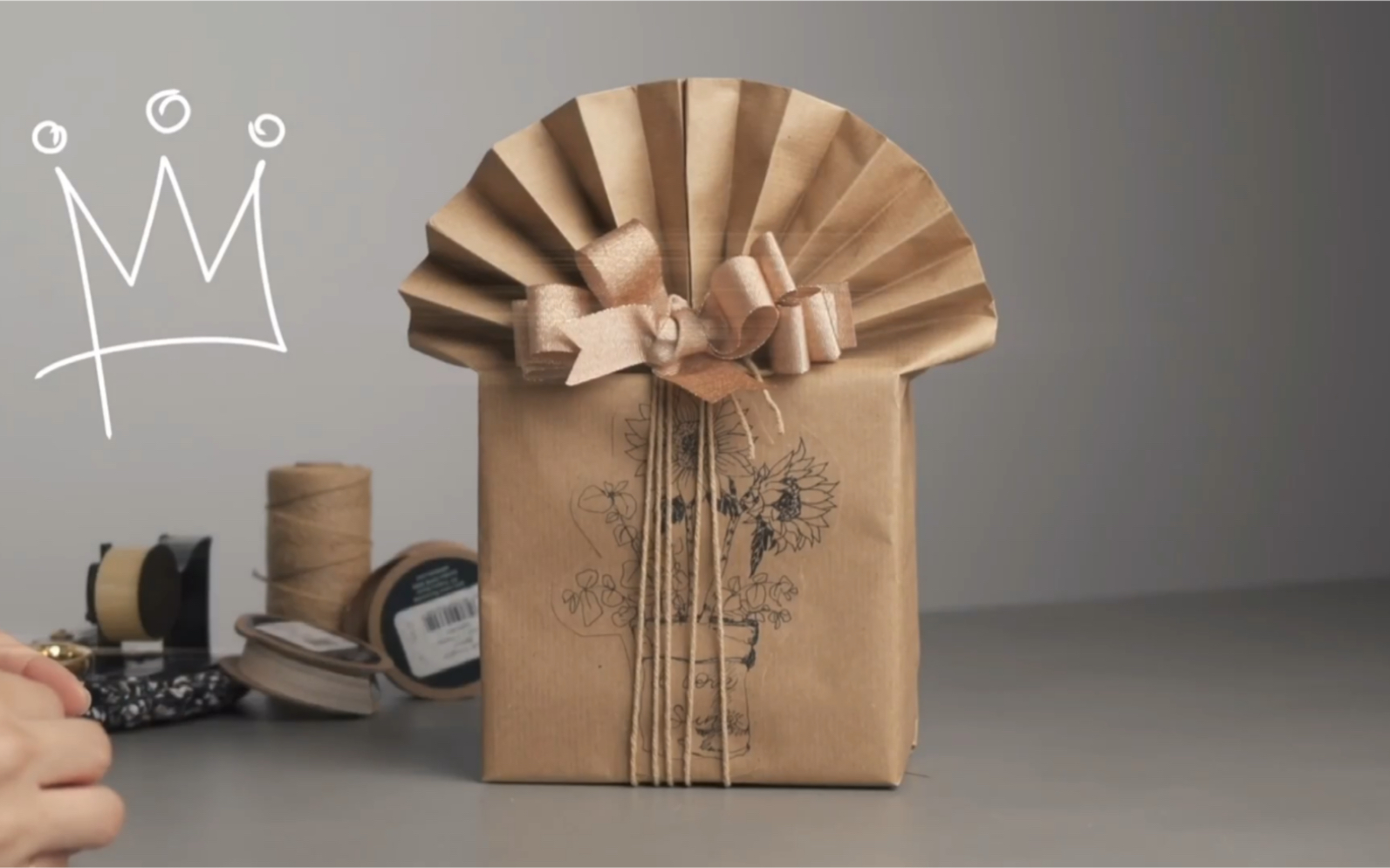 牛皮纸创意礼品包装制作教程#礼品包装#花艺#插花#花艺培训#花束包装