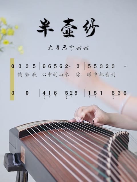 《半壶纱》古筝动态曲谱带练 视频最后有示范曲谱