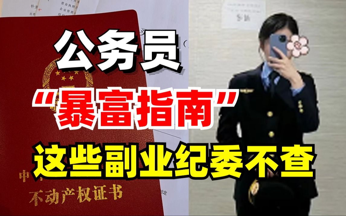 体制内公务员“暴富指南”,这些副业纪委不会查!轻松实现财富自由!哔哩哔哩bilibili