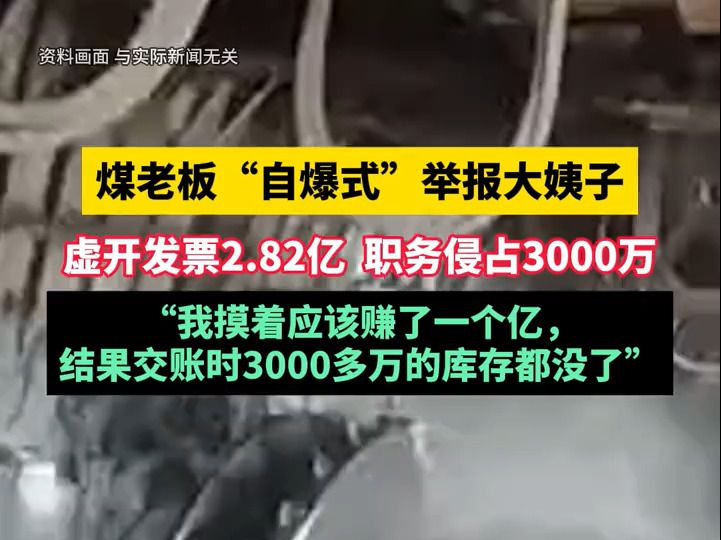 煤老板“自爆式”举报大姨子,虚开发票2.82亿 职务侵占3000万哔哩哔哩bilibili