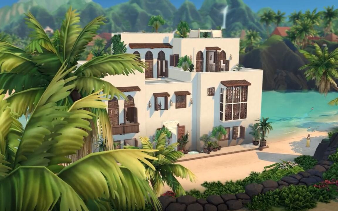 大家庭的海滨别墅模拟人生4房屋速度构建