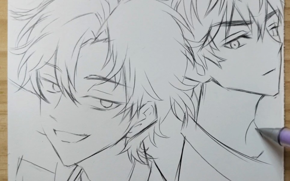 时光刀子人的线稿步骤