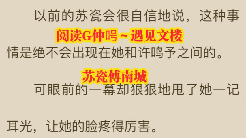 经典爽文推荐《苏瓷傅南城》又名「苏瓷傅南城」哔哩哔哩bilibili