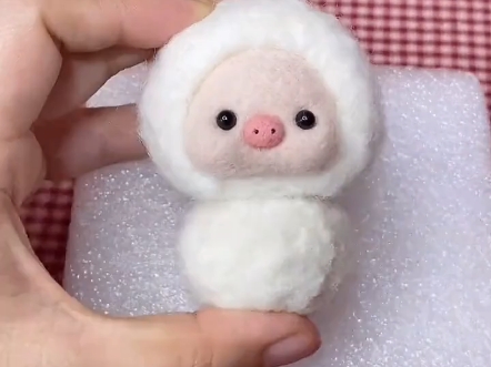 羊毛毡 %手工 %戳戳乐 嘴巴戳上去的瞬间眼睛里有了光