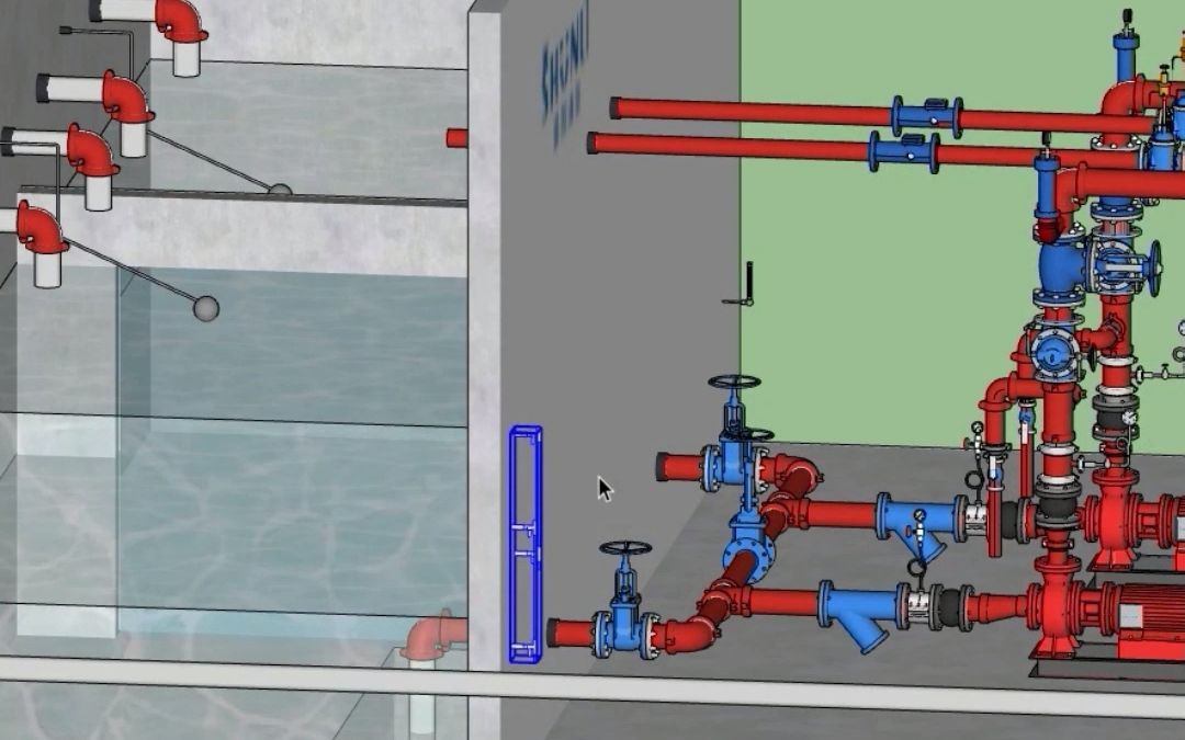 83D实景消防给水系统消防水池2哔哩哔哩bilibili