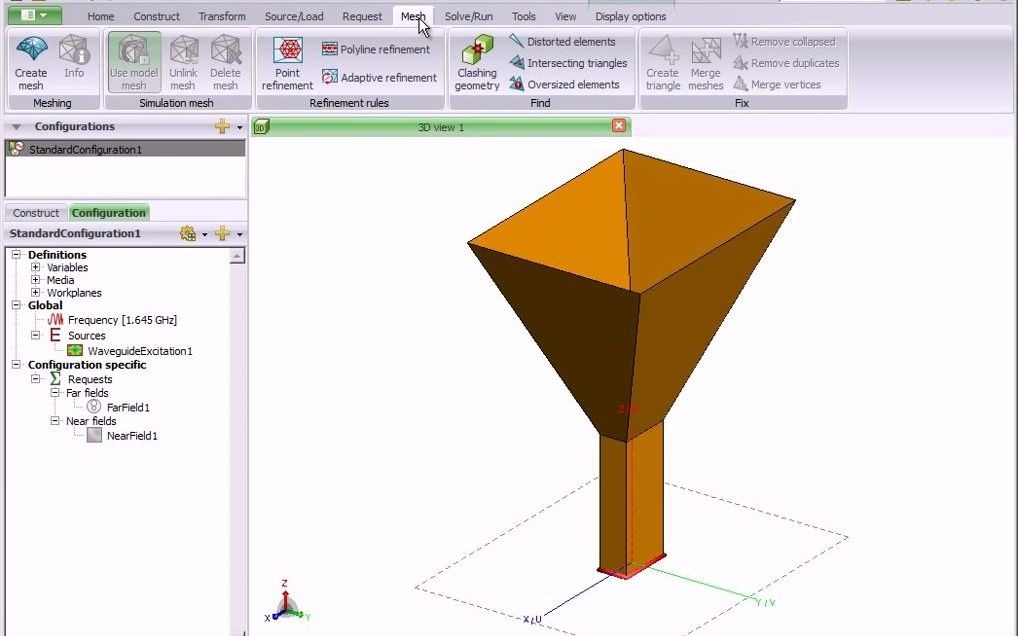 [图]Modeling an L-band Horn Antenna with Waveguide Feed in CADFEKO