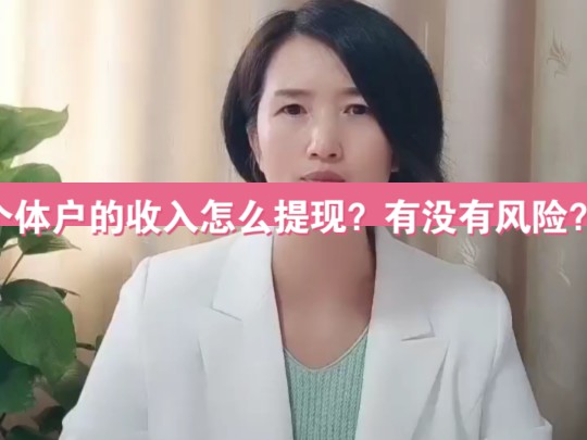 个体户的收入怎么提现?有没有风险?哔哩哔哩bilibili