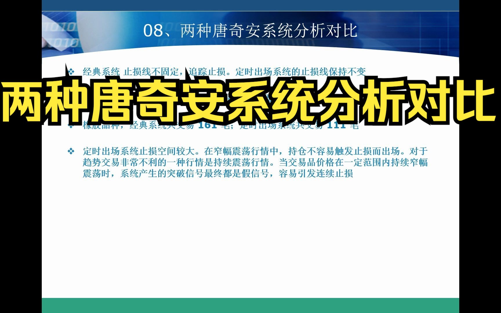 两种唐奇安系统分析对比哔哩哔哩bilibili