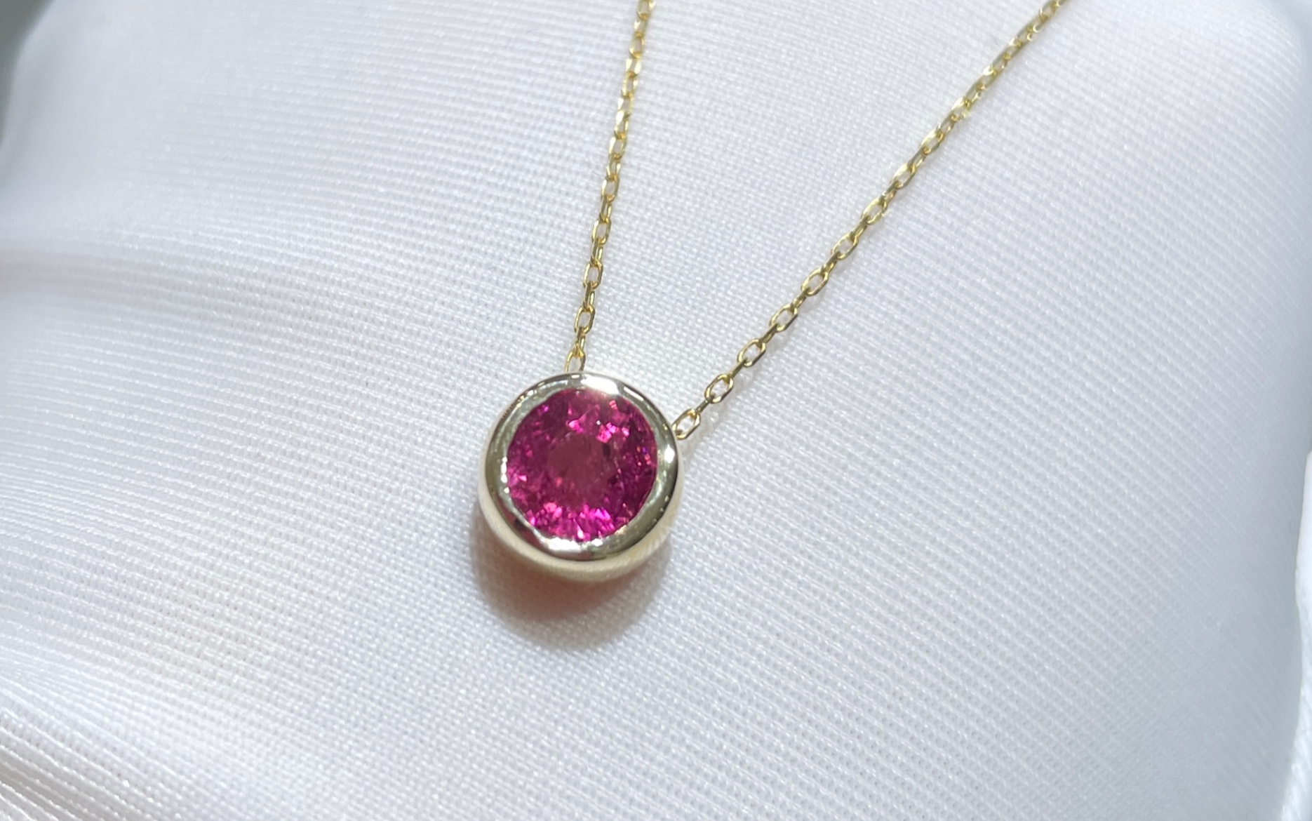 甜美系 戴上就是小仙女的18k金碧玺泡泡项链吖