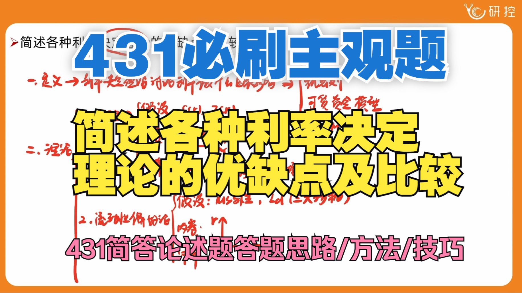 【431主观题】简述各种利率决定理论的优缺点及比较/431简答题论述题答题思路/431必刷主观题哔哩哔哩bilibili