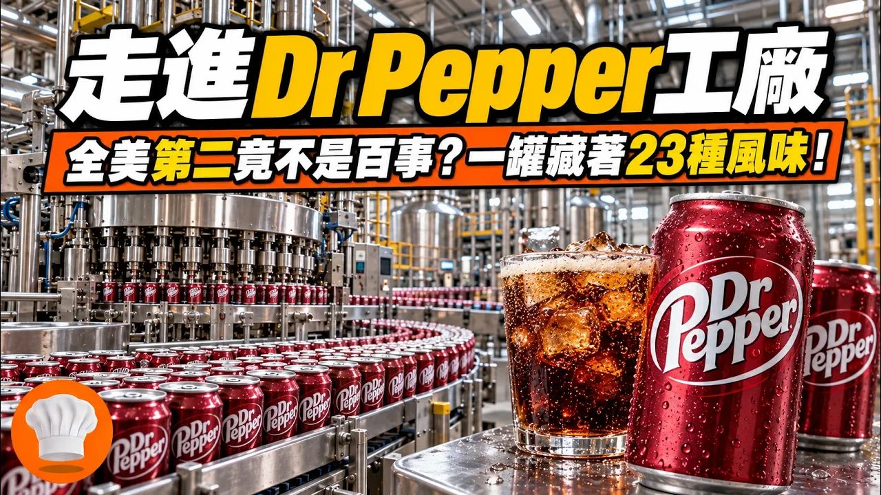 【美食文化】挤下百事的汽水，竟比可口可乐还老！走进Dr Pepper工厂，看23种风味如何调配、充气与灌装，为何可口可乐和百事的装瓶商，还在替这个对手生产？【超