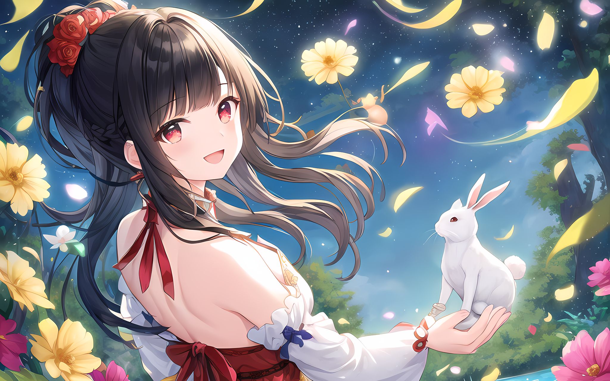 【ai绘画】春节终曲:国风少女与兔年吉祥