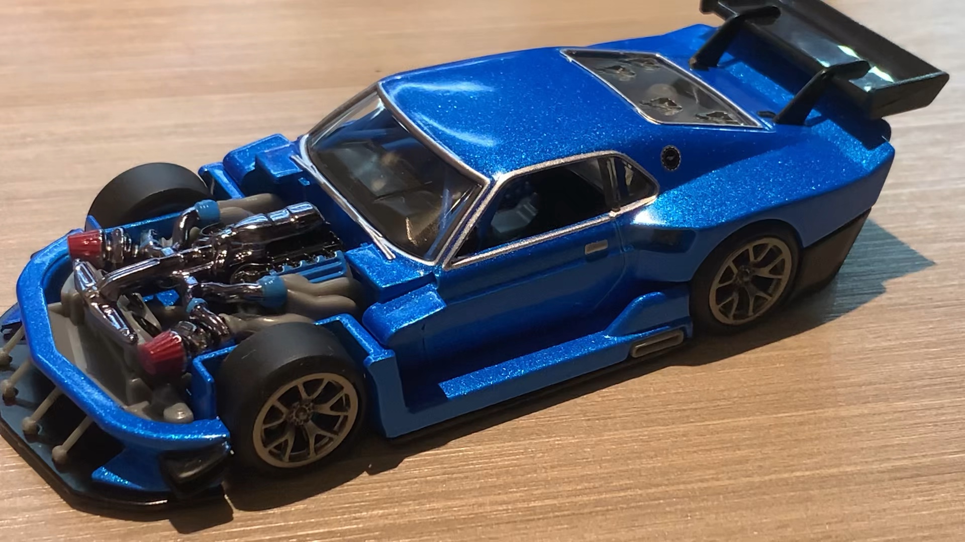 【改装野马前盖能开】风火轮1:43 改装福特野马69年款 合金车模