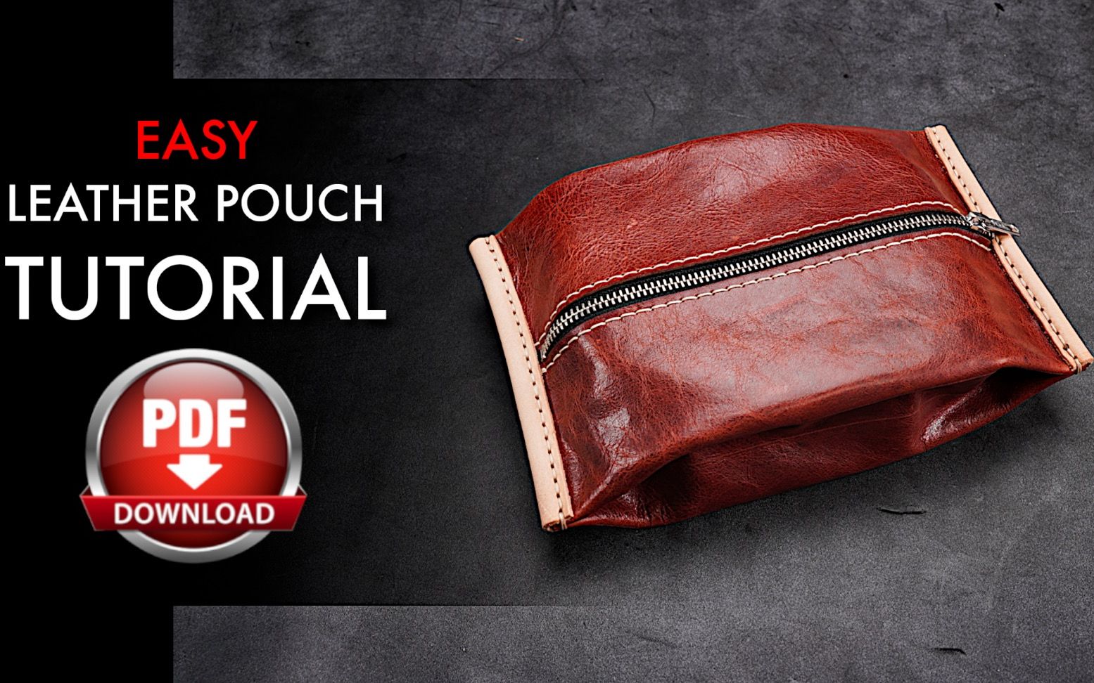 简易皮包DIY  教程视频和图案下载  Easy Leather Pouch DIY  Tutorial and Pattern Download哔哩哔哩bilibili