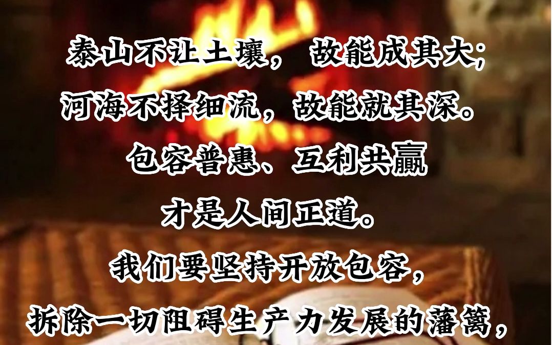 每日金句:泰山不让土壤,故能成其大河海不择细流,故能就其深哔哩哔哩bilibili