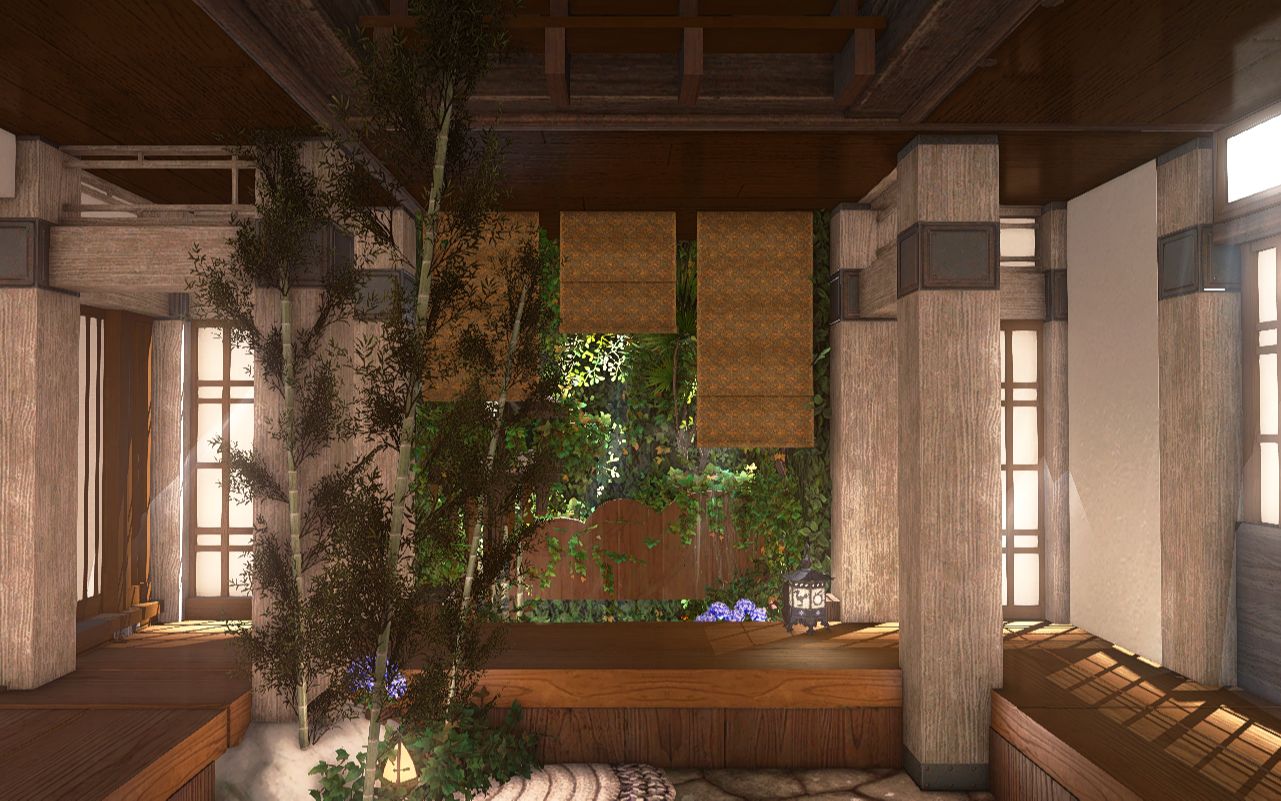 【ff14装修】l房 日式竹林老宅 和风天井回廊庭院 白棕宅邸 装修记录