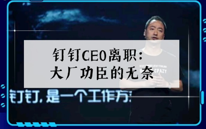 钉钉CEO离职:大厂功臣的无奈哔哩哔哩bilibili