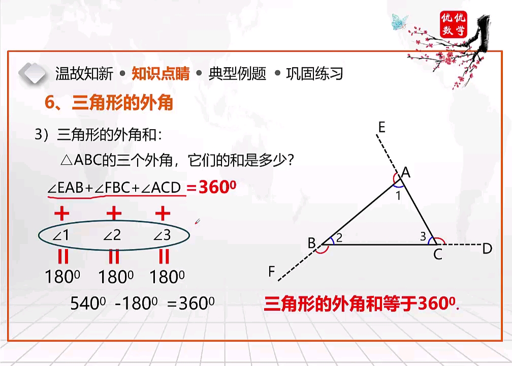 [图]八年级数学13三角形 - 015三角形的外角和