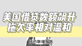 美国借贷数额飙升，拖欠率相对温和