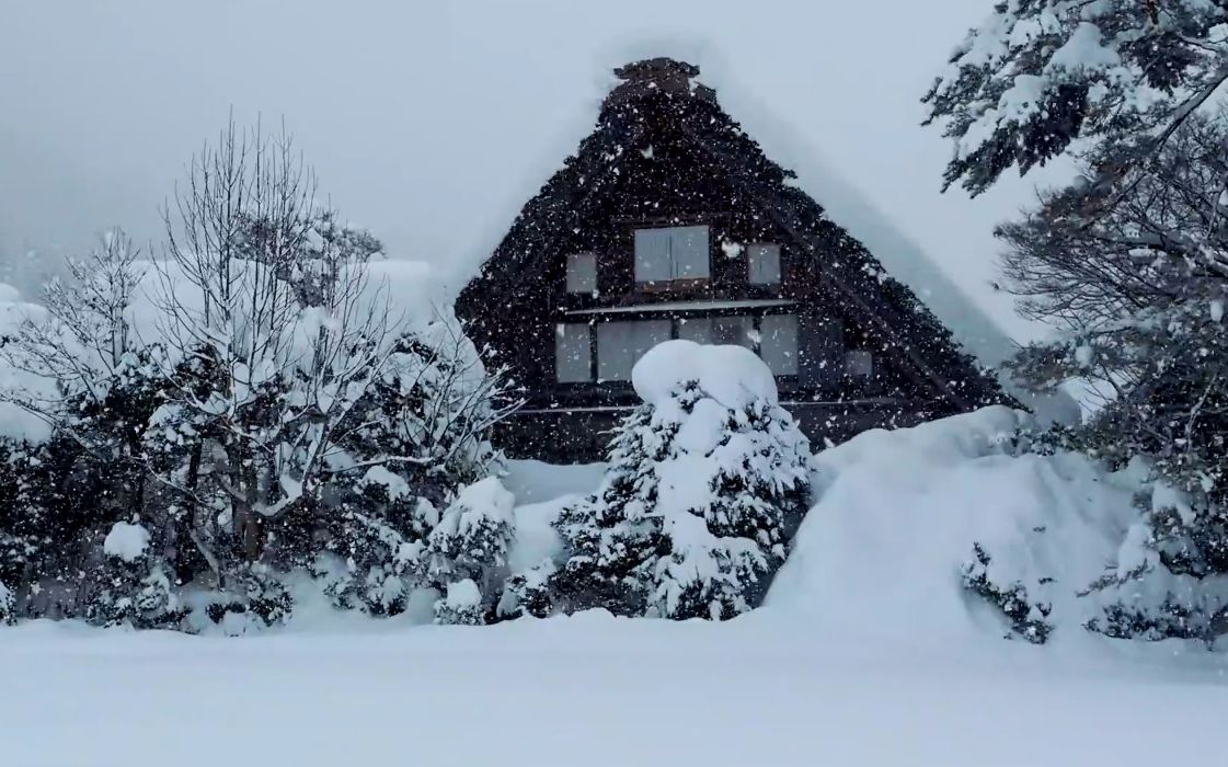 【超清日本】漫步大雪中的岐阜县 五个山 白川郷 (1080P高清版) 2020.12哔哩哔哩bilibili