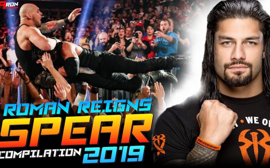 wwe超人气巨星罗曼-雷恩斯2019年度全视角飞冲肩高燃混剪