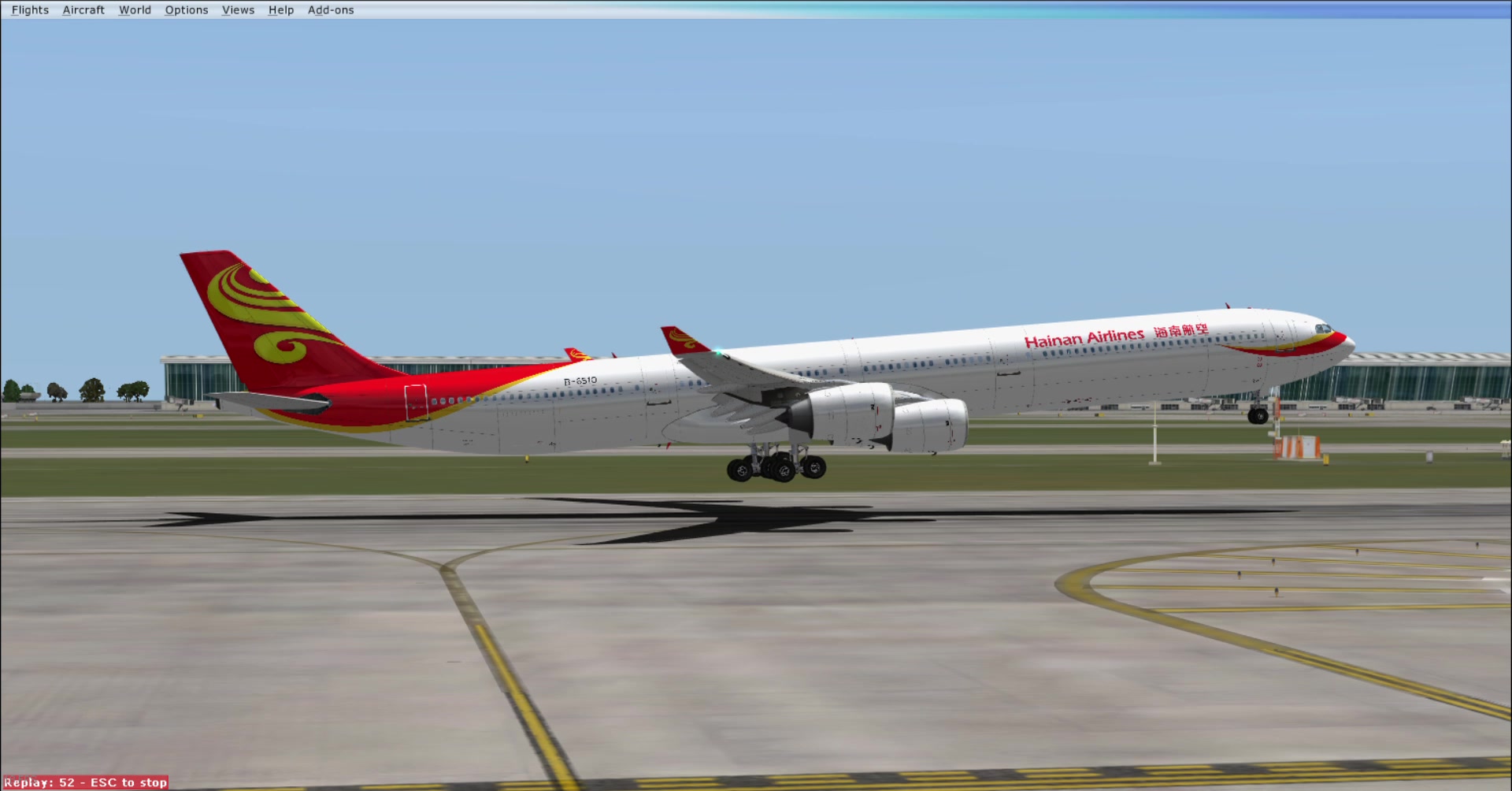 fsx海航a340643暴力自动落地上海浦东