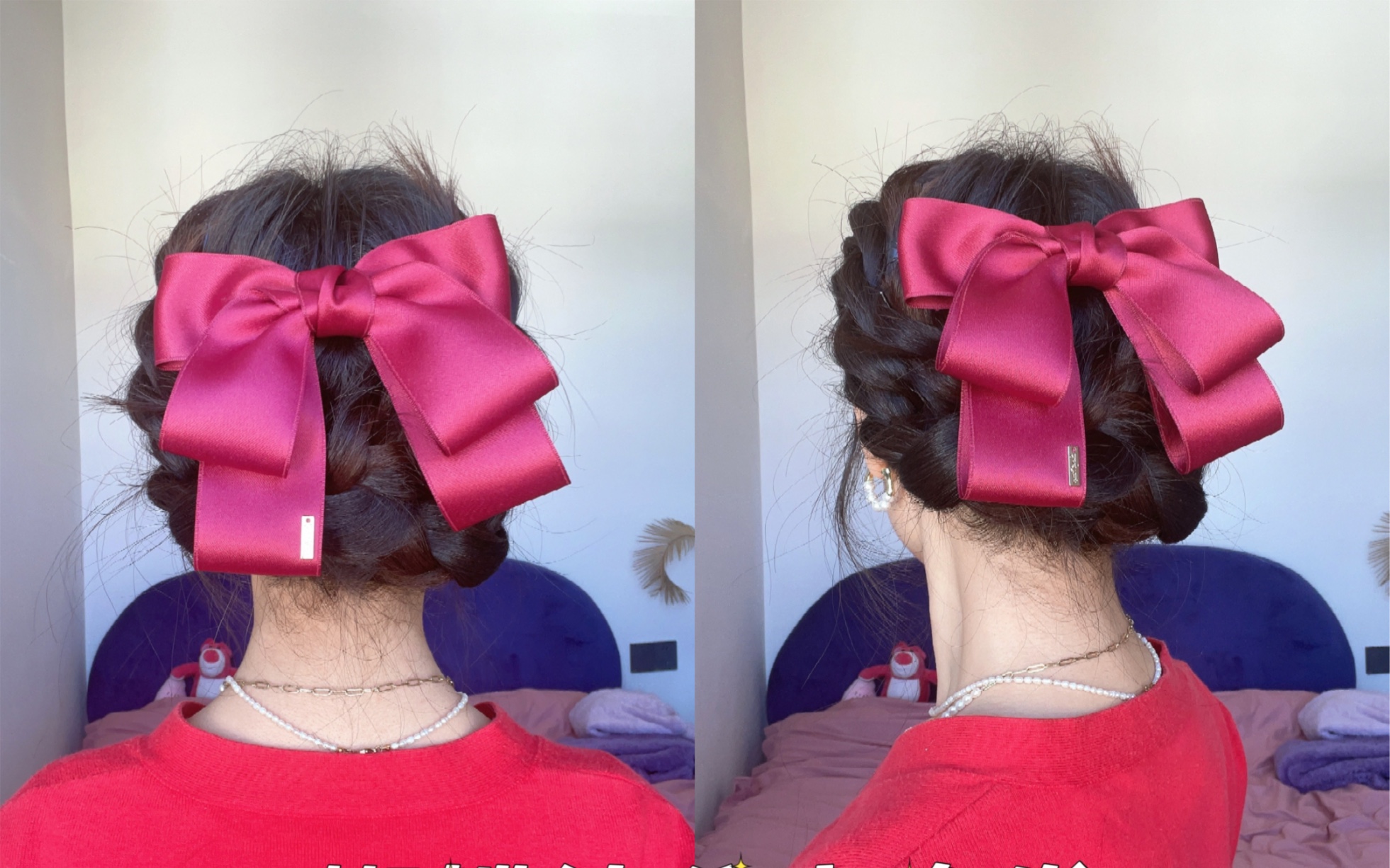 蝴蝶结公主盘发!回家过年必备发型!