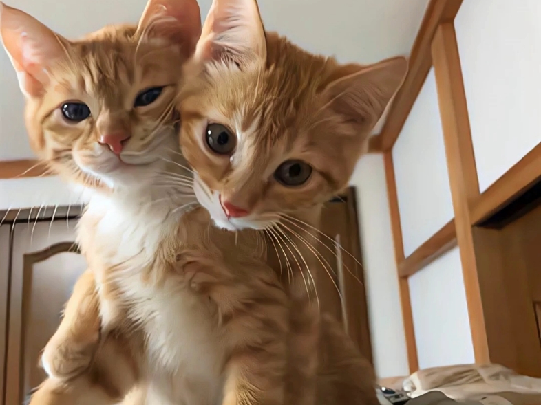 《双猫同框!谁是主角?》