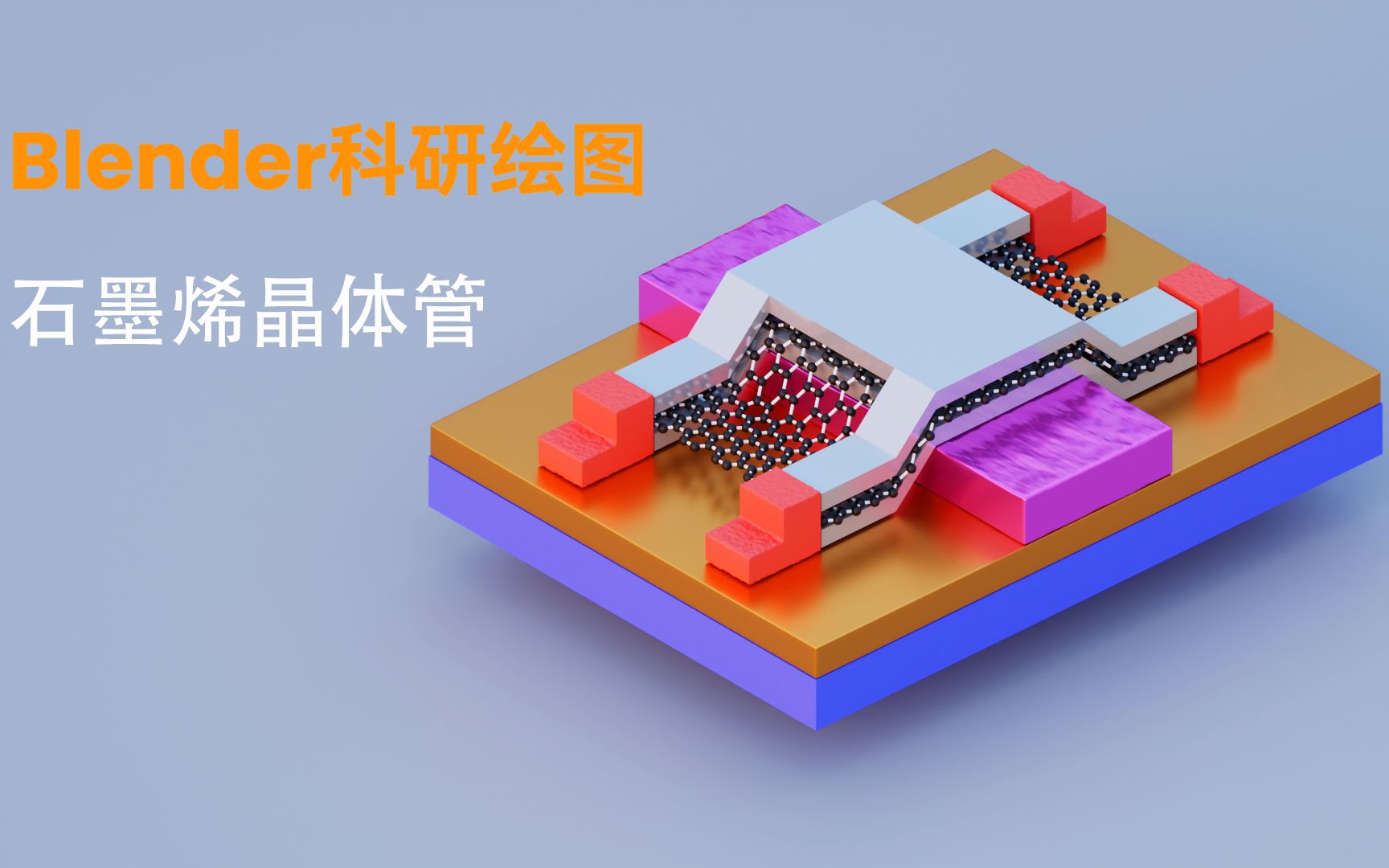 【Blender科研绘图】案例120弯曲石墨烯晶体管+几何节点哔哩哔哩bilibili