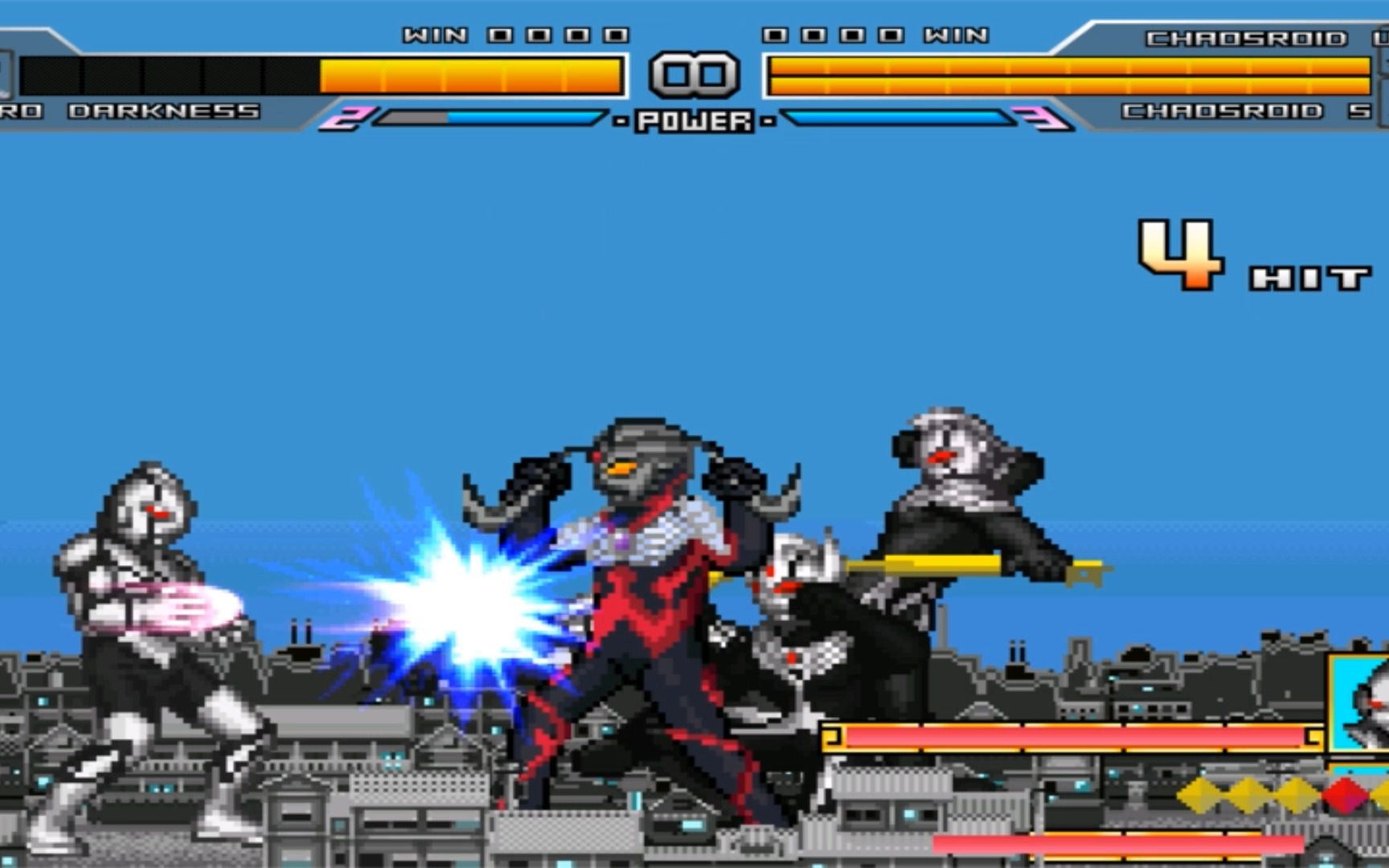 黑暗赛罗vs卡欧斯三人组mugen