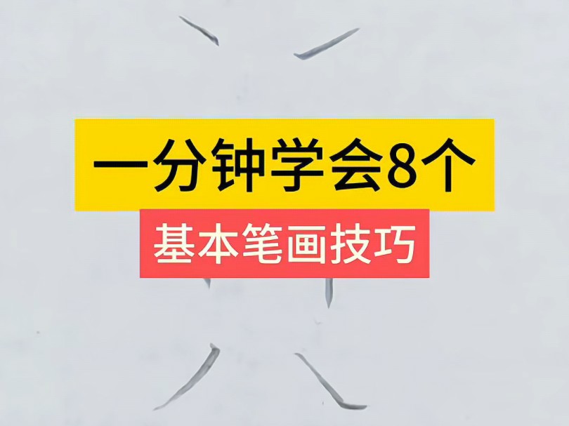 一分钟学会,8个基本笔画技巧哔哩哔哩bilibili