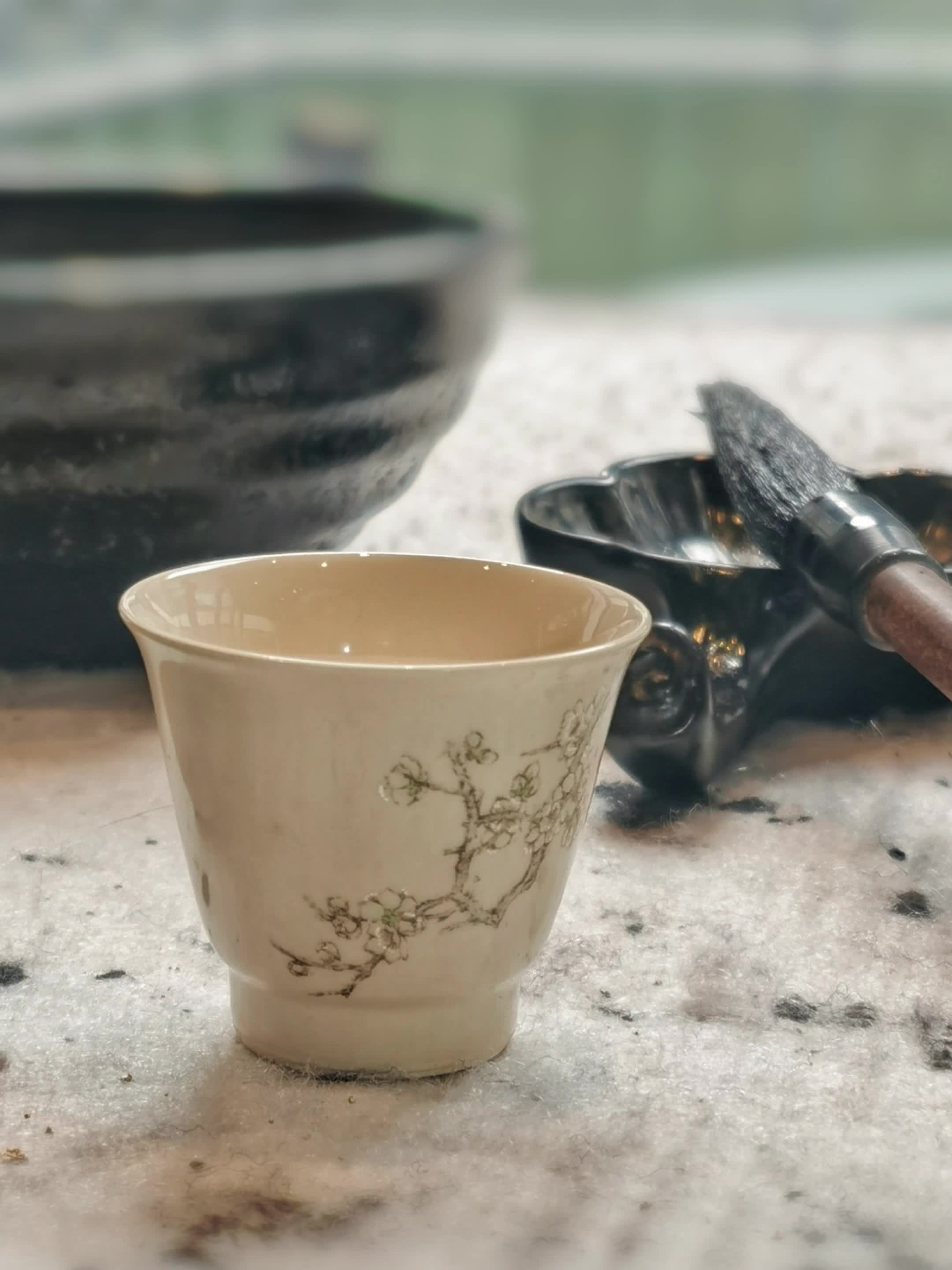 器满草木灰手工茶杯薄胎品茗杯功夫茶具