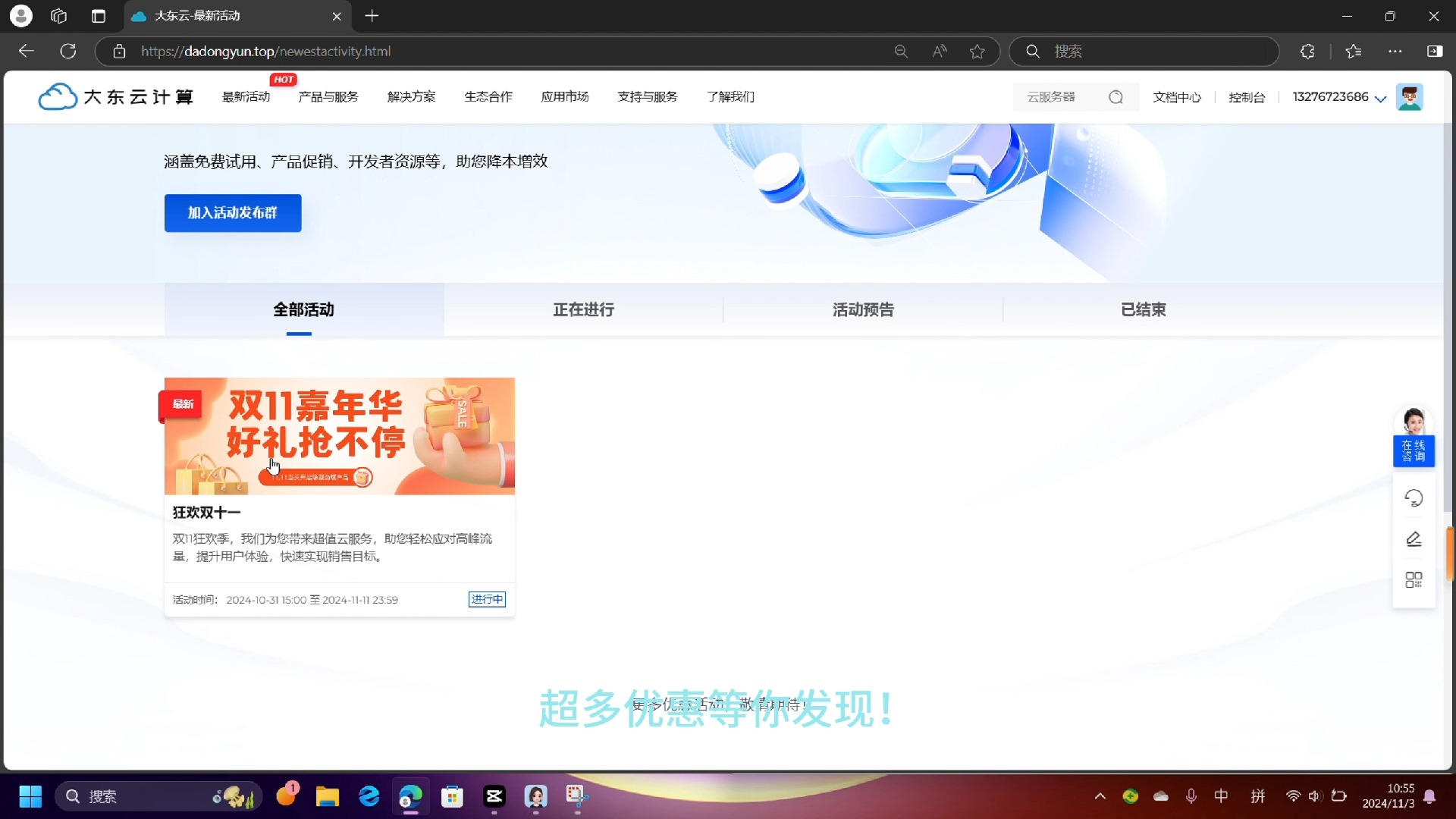 [审核大大别限流啦]大东云双11活动来啦!快点去购买吧!哔哩哔哩bilibili