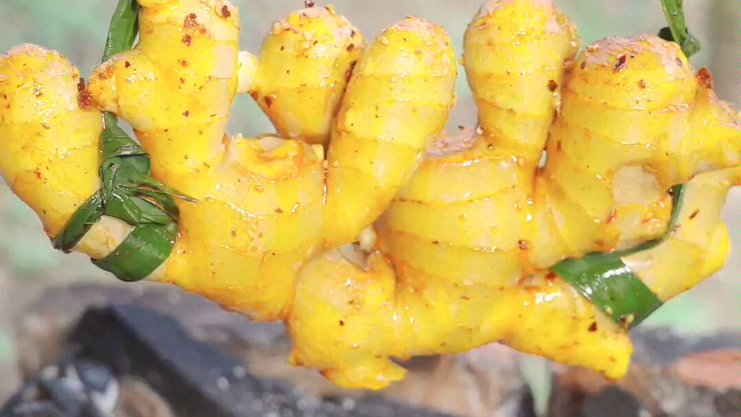 【烤生姜】小伙野外烤生姜,这味道真让人上头!