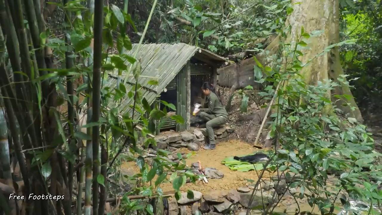 [图]【福利姐勇闯荒野】树下竹屋篇1 原始生存避难所和篝火烹饪