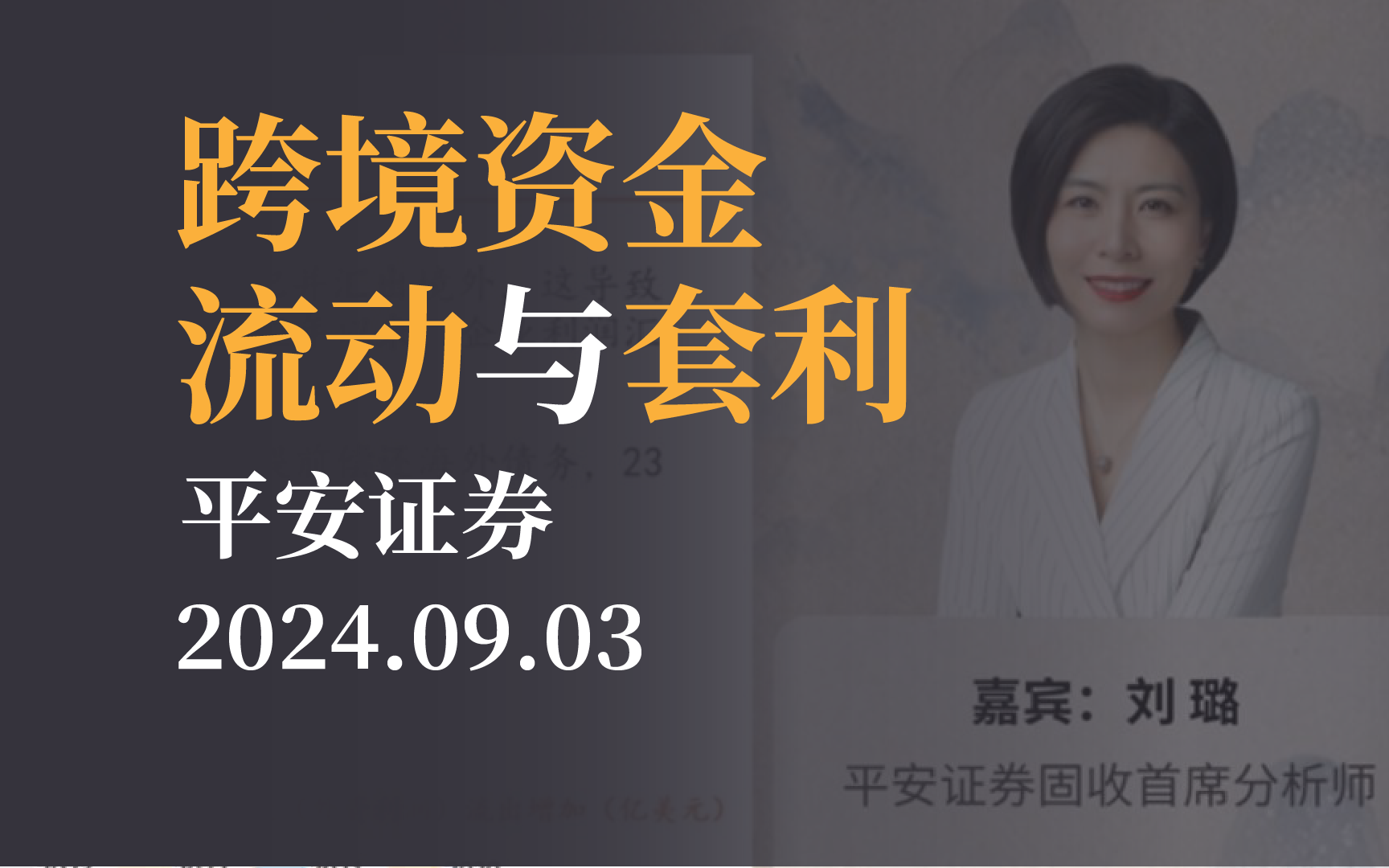 【市场观点】跨境资金流动与套利 平安证券刘璐20240903哔哩哔哩bilibili