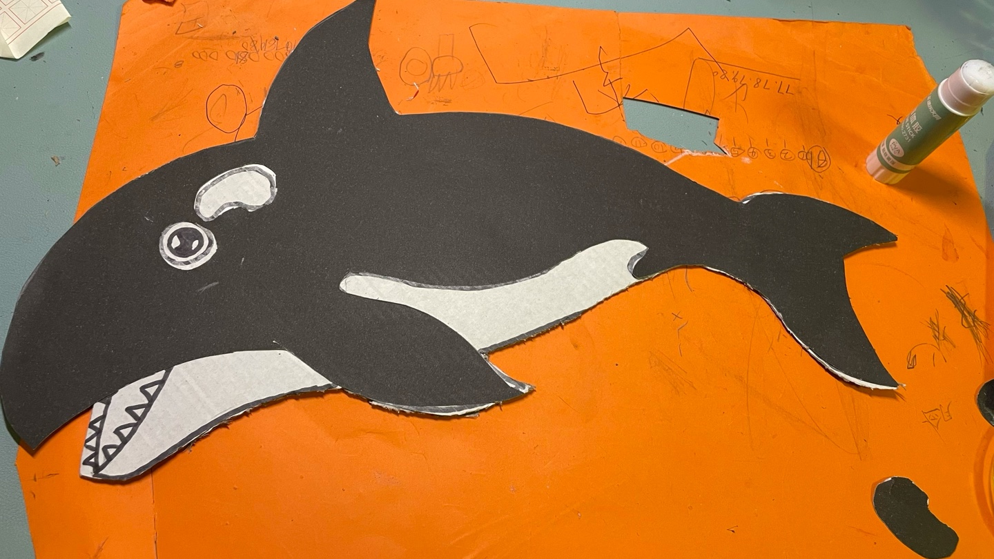 幼儿园,小学生手工,这个做虎鲸的方法也太简单了,小朋友自己能搞定(硬