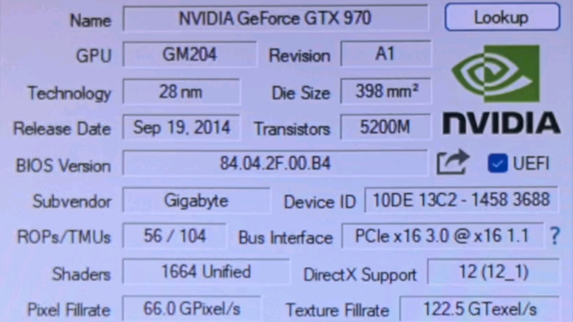 !一代经典的显卡~英伟达NVIDIA GEFORCE GTX970显卡GPU-Z参数和3DMARK TIMESPY测试得分!